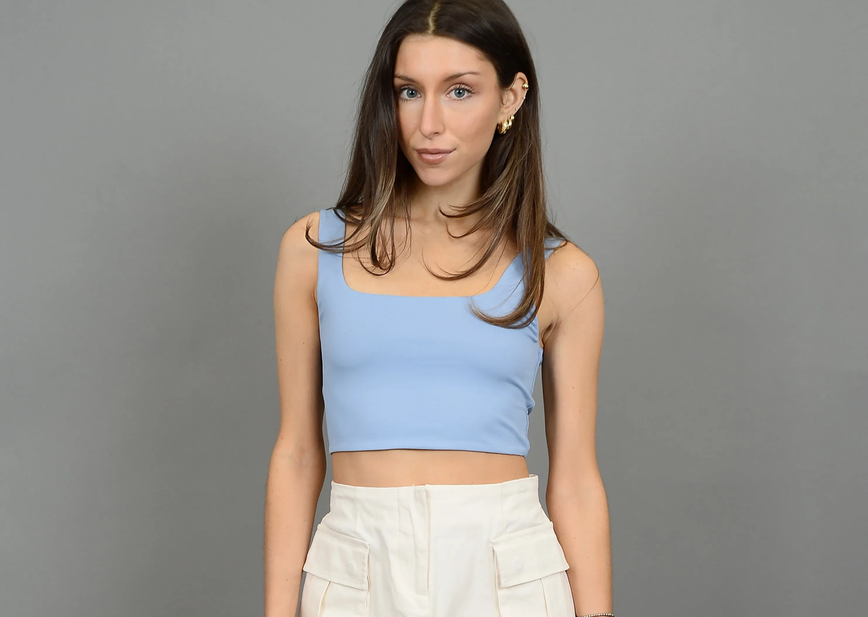 Catherina Crop Tank | Blue Shadow sold by Bella Chic