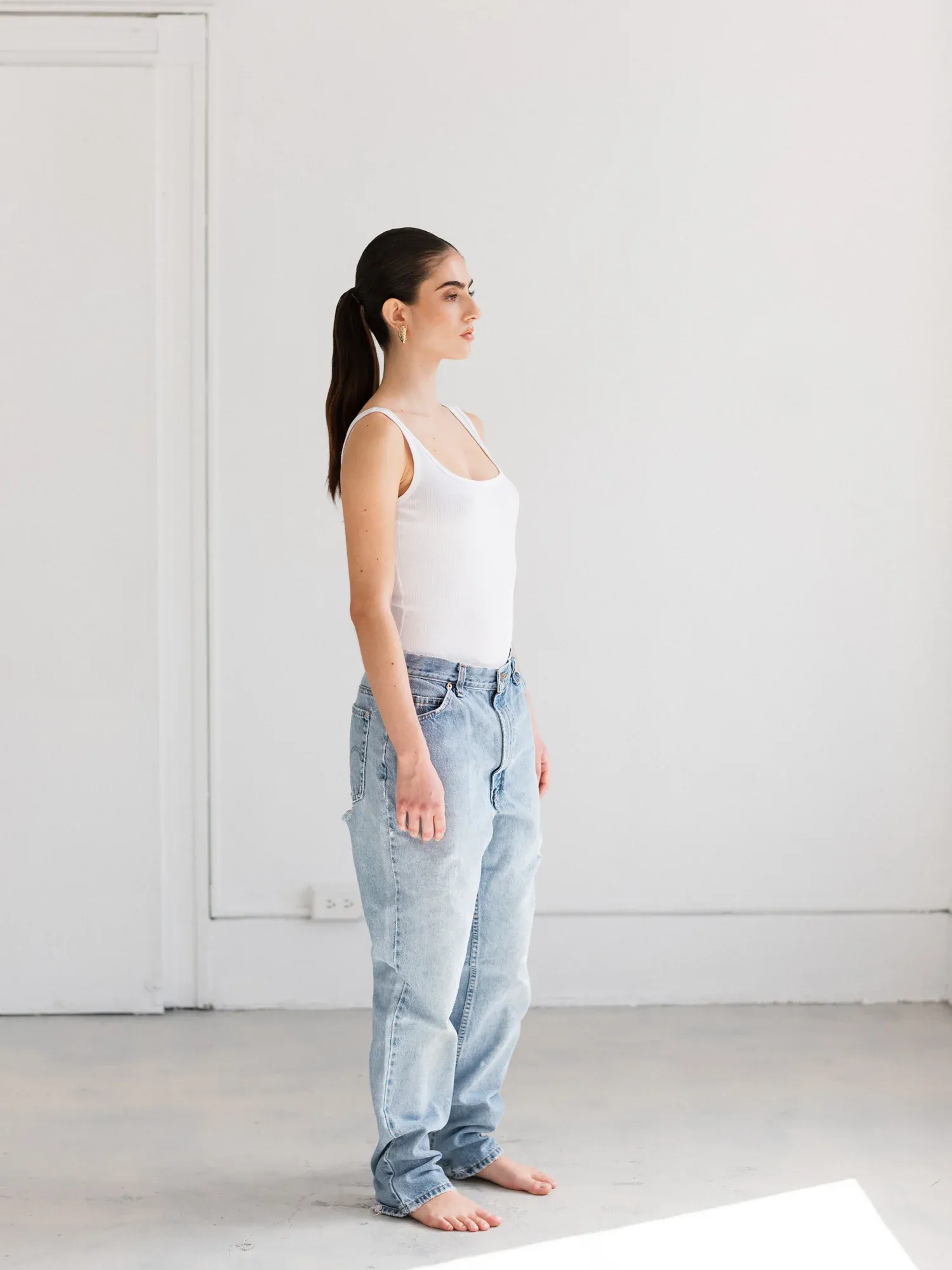 The Ribbed Bodysuit | White sold by Bella Chic product image thumbnail 4