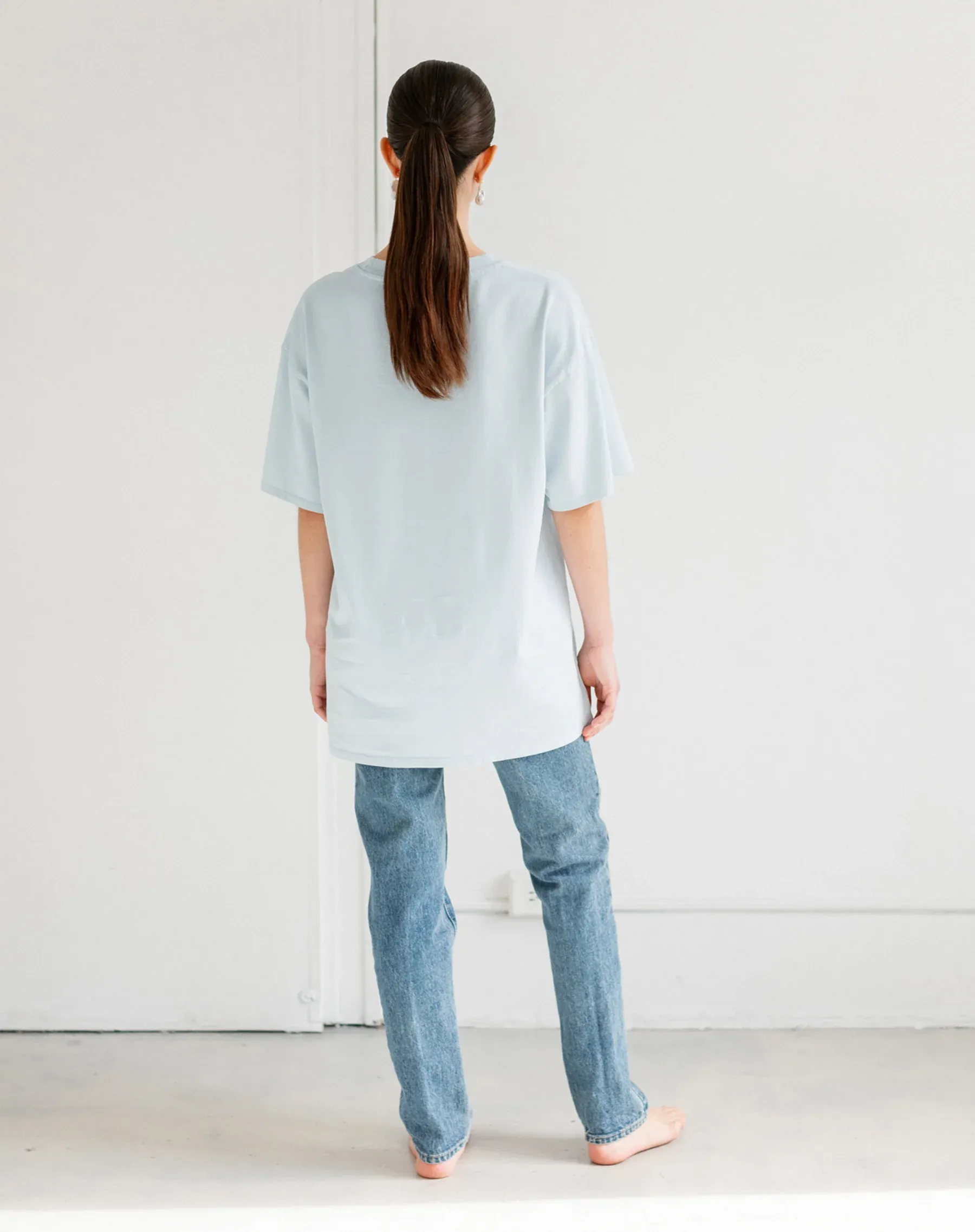 The Oversized Boxy Crew Neck Tee | Denim sold by Bella Chic product image thumbnail 4