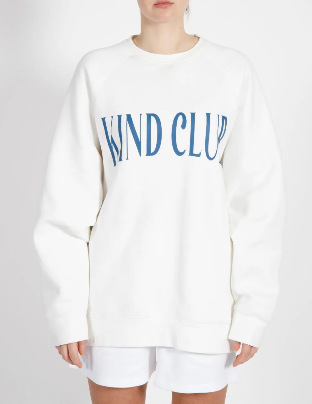 Kind Club Not Your Boyfriend's Crew | Coconut Cream w/ French Blue sold by Bella Chic