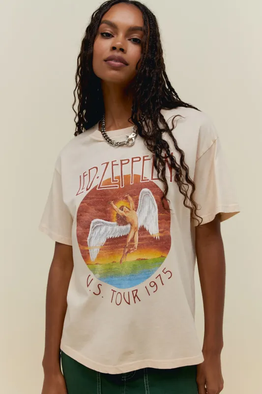 Led Zeppelin Tour 1975 Boyfriend Tee sold by Bella Chic