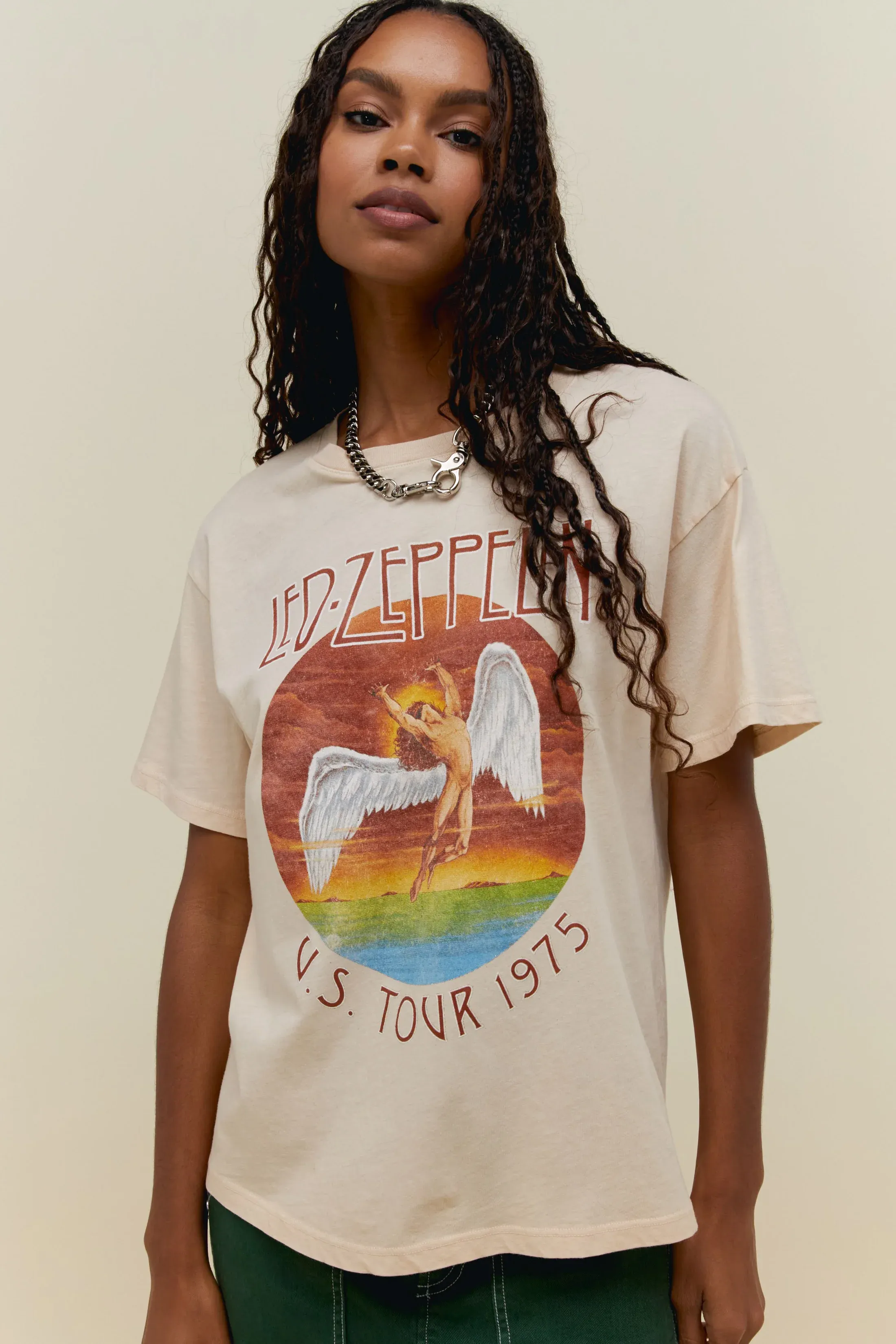 Led Zeppelin Tour 1975 Boyfriend Tee sold by Bella Chic
