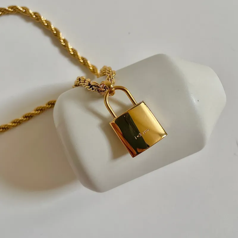 Lock of Love Necklace | Gold sold by Bella Chic