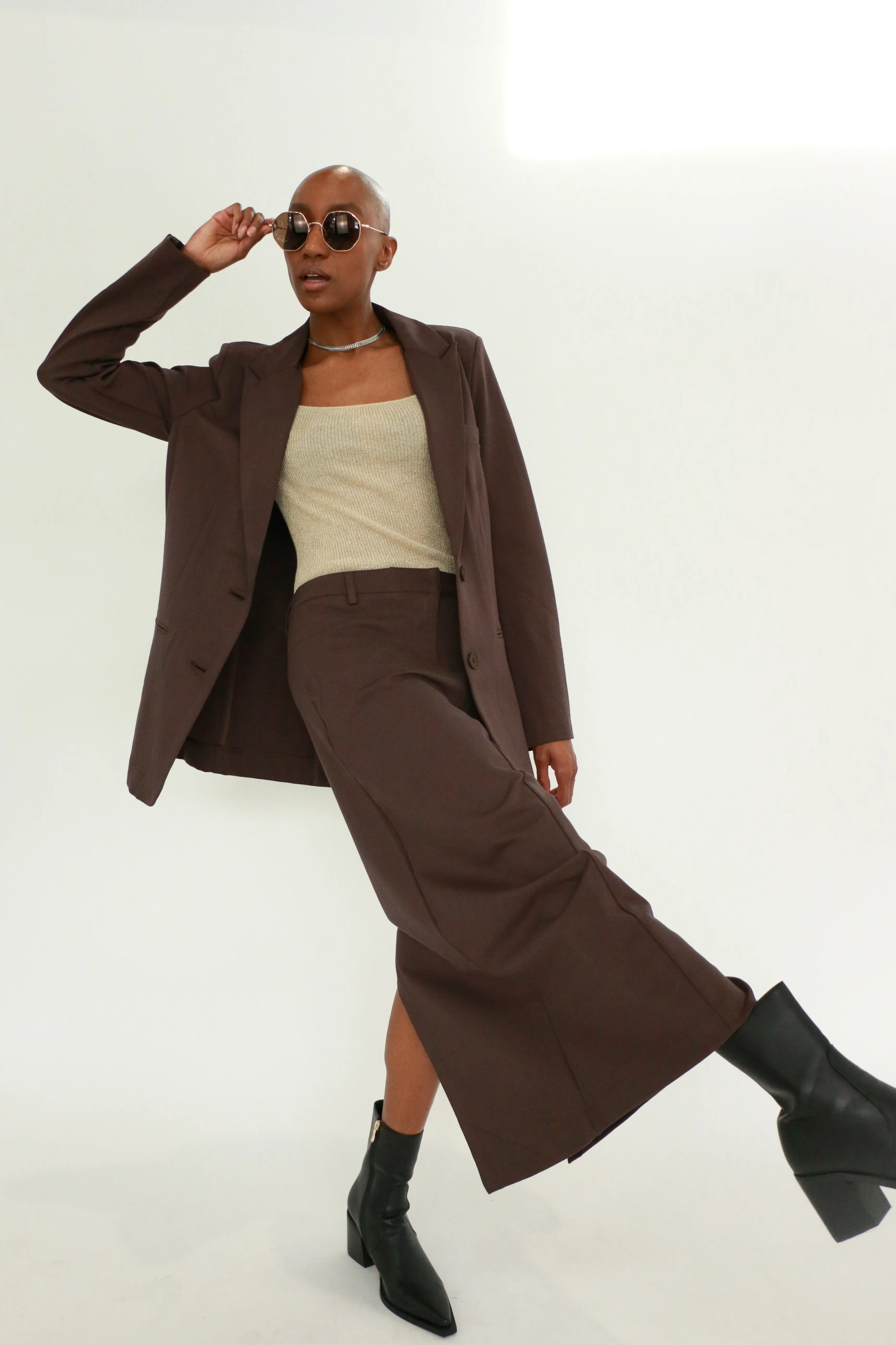 Amay Blazer | Dark Brown sold by Bella Chic product image thumbnail 2