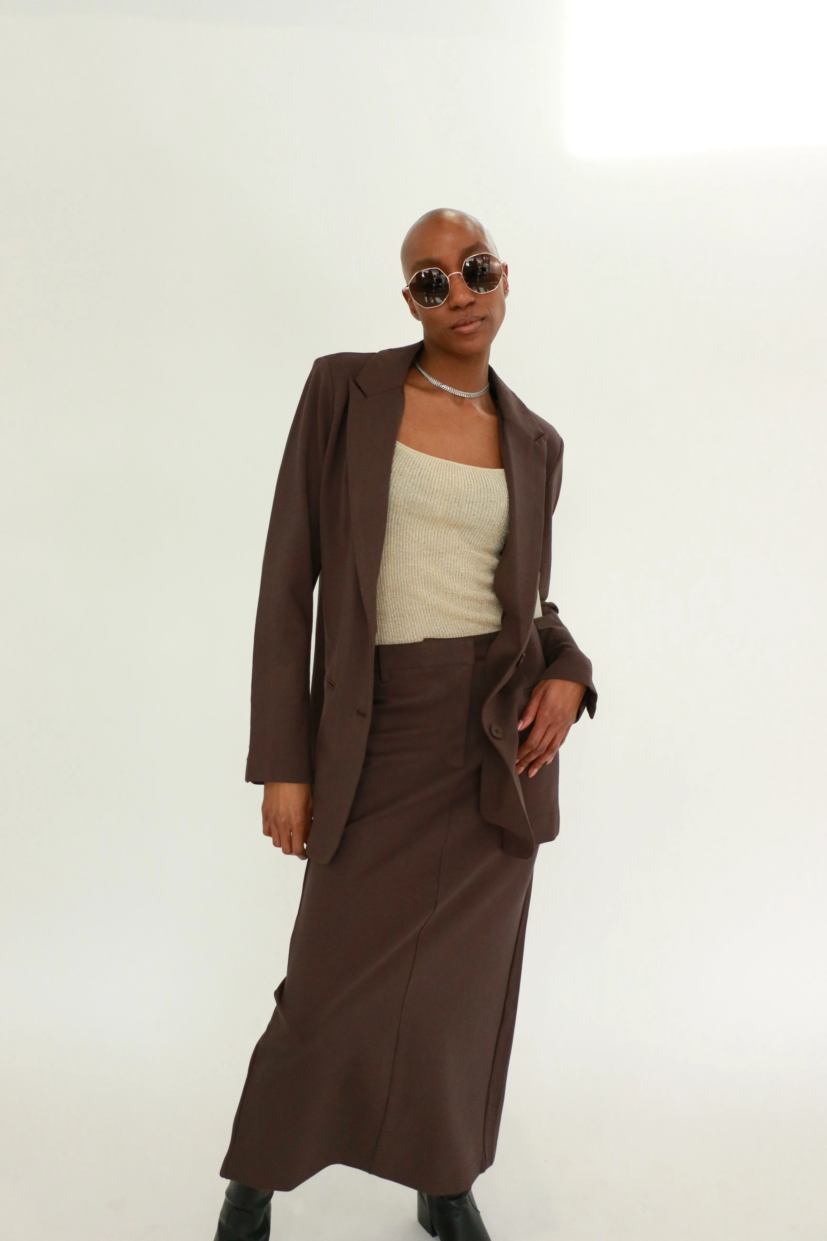 Amay Blazer | Dark Brown sold by Bella Chic product image thumbnail 3