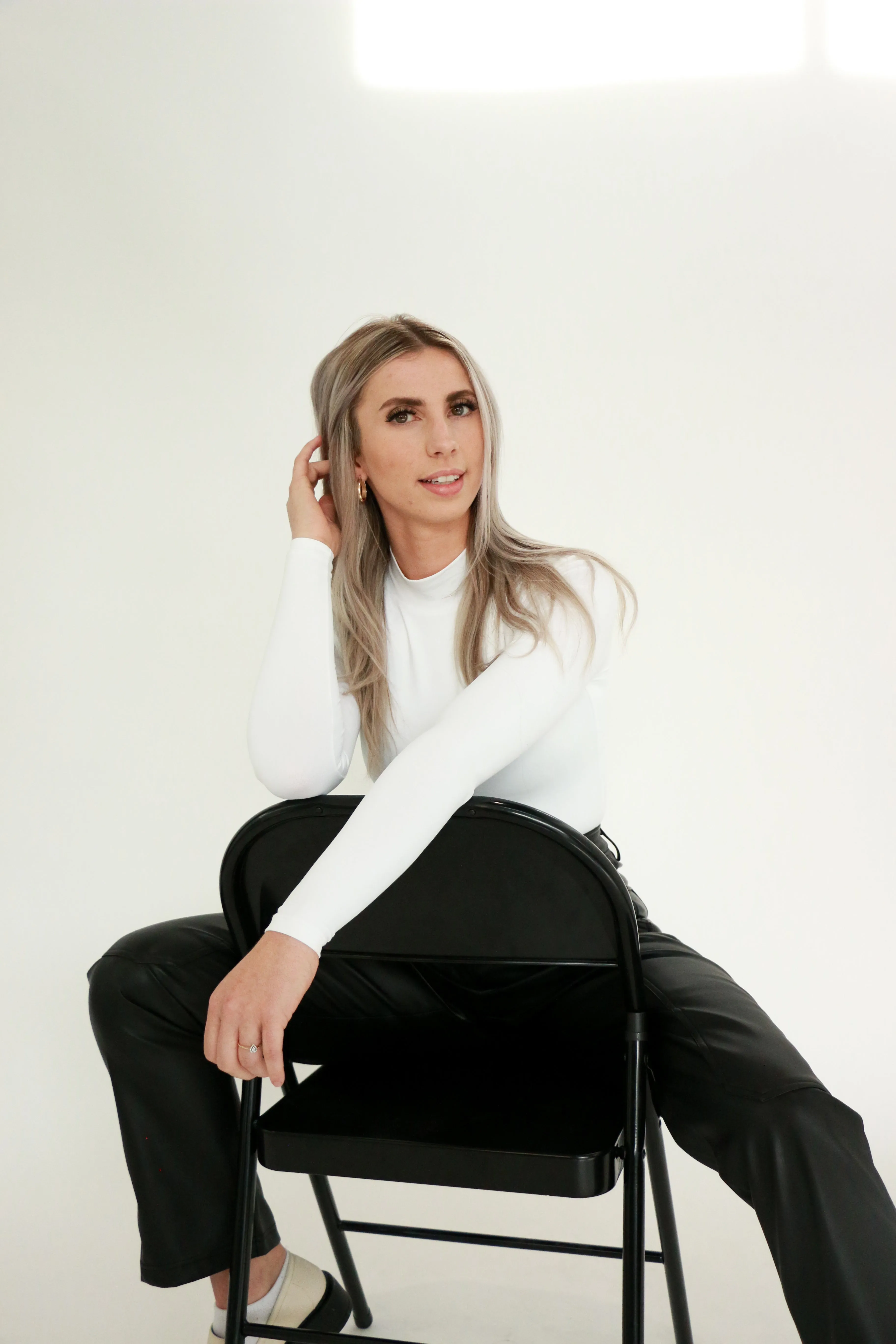 Mika Mock Neck Long Sleeve Bodysuit | White sold by Bella Chic product image thumbnail 3