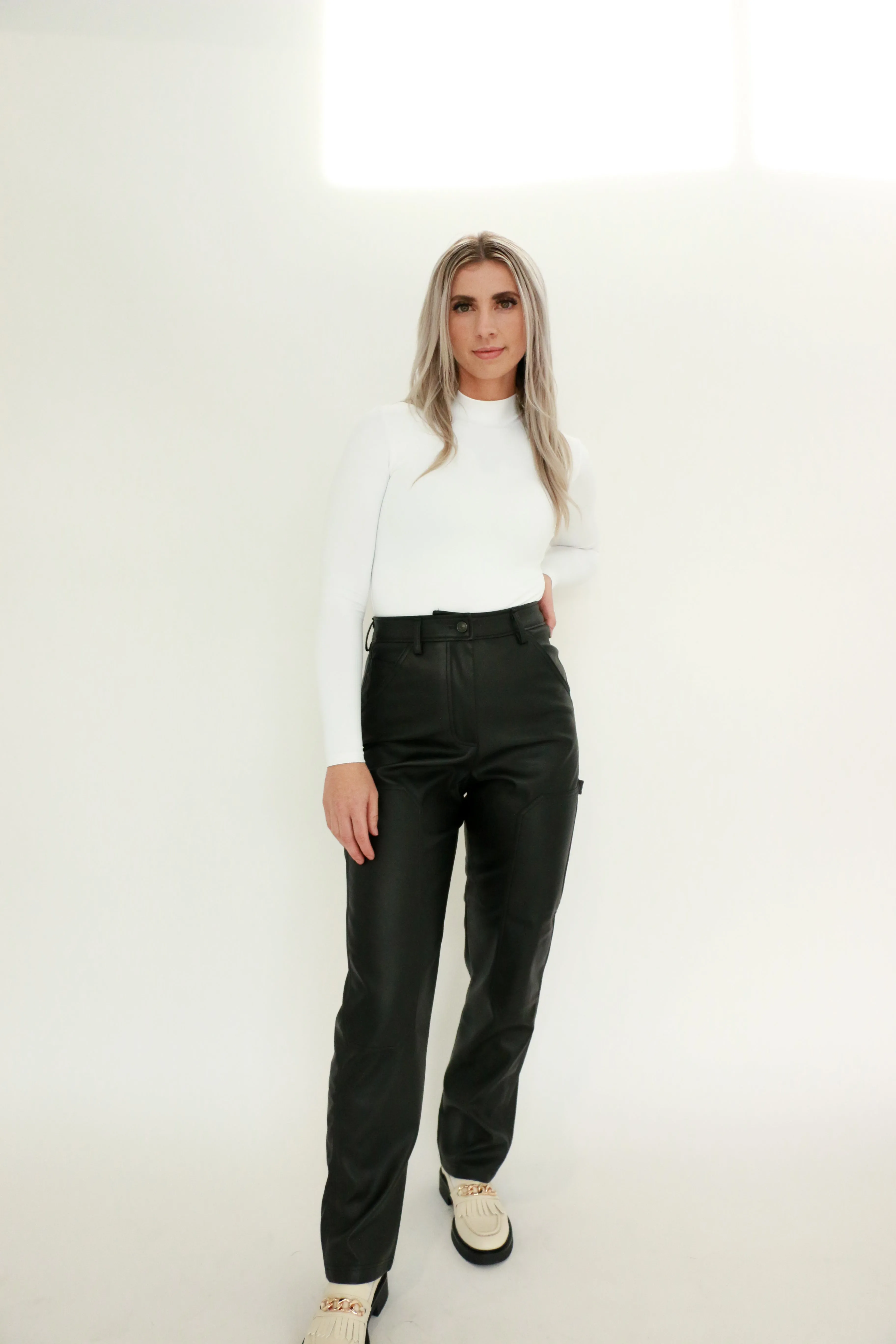 Mika Mock Neck Long Sleeve Bodysuit | White sold by Bella Chic product image thumbnail 2