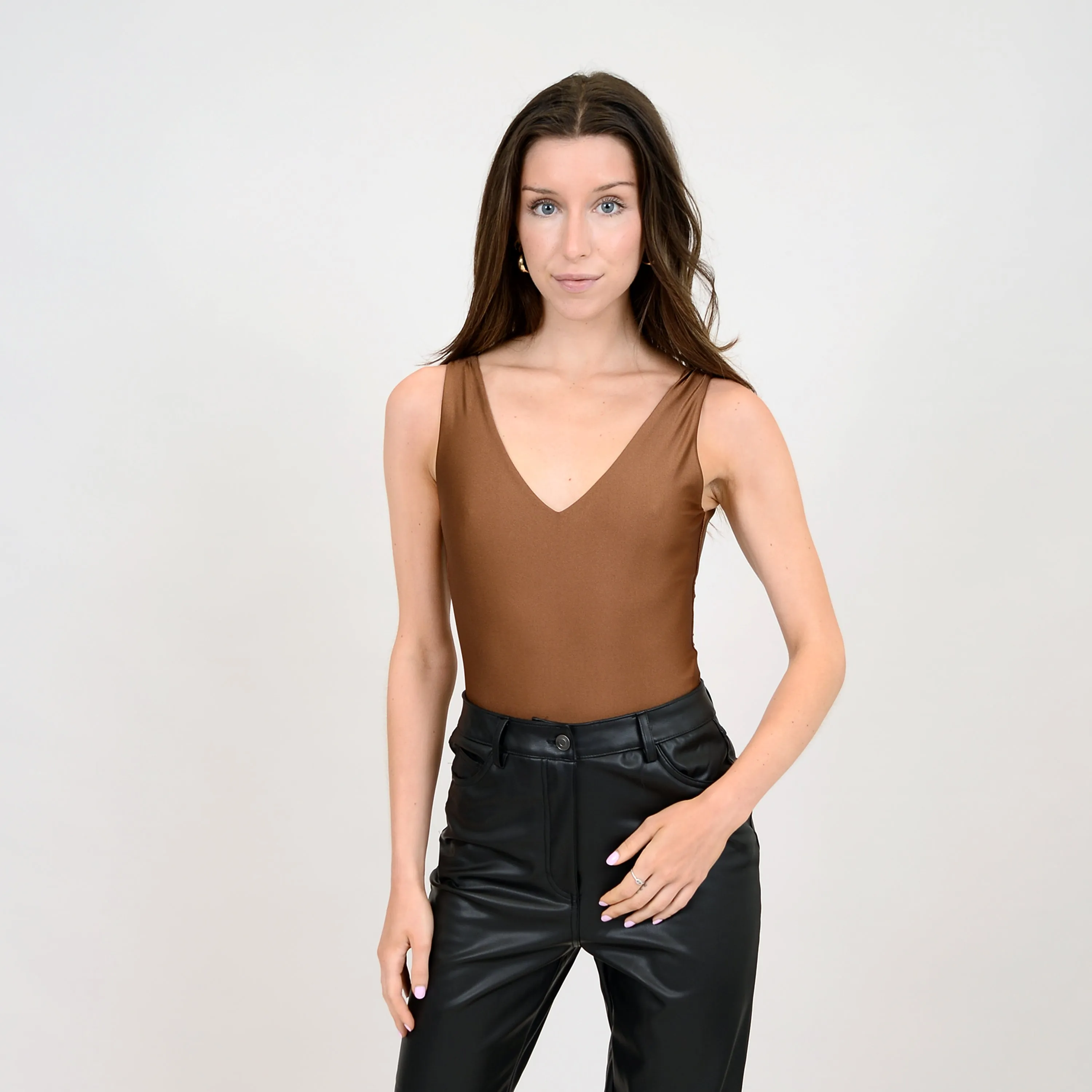 Valentina Double V Bodysuit | Copper sold by Bella Chic product image thumbnail 4