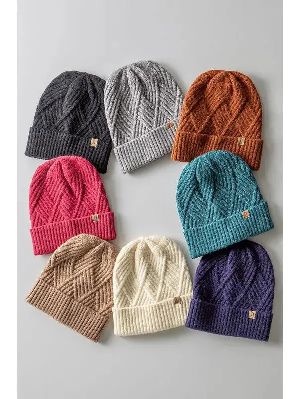 Textured Knit Beanie sold by Bella Chic