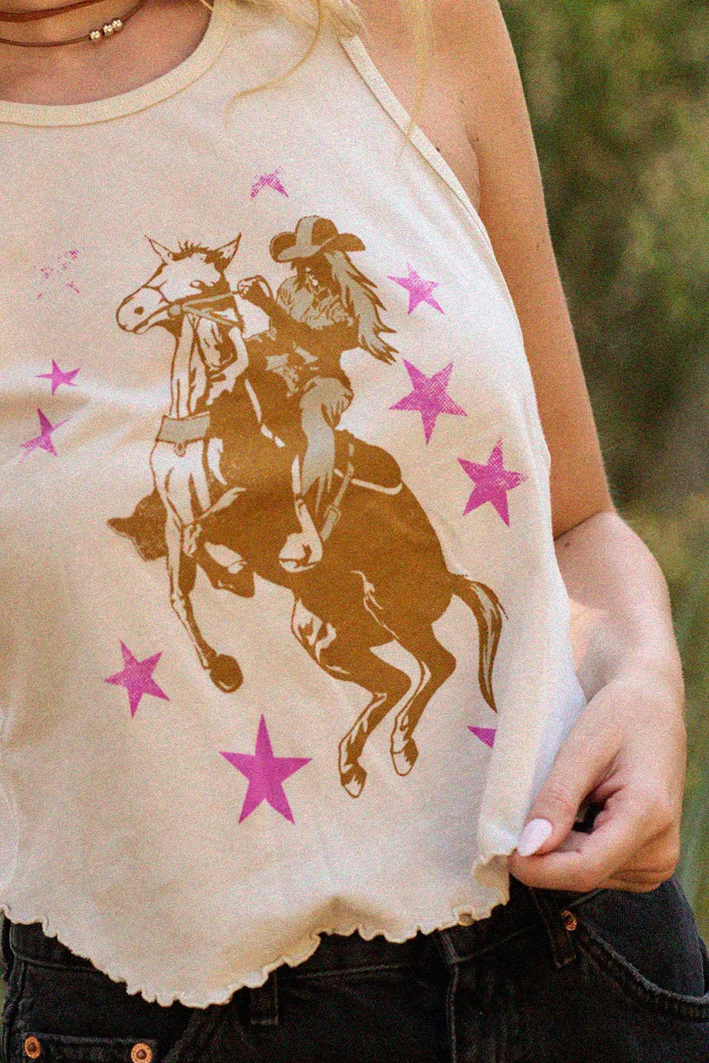 Cowgirl Stars Crew Neck Graphic Tank Top sold by Bella Chic product image thumbnail 2