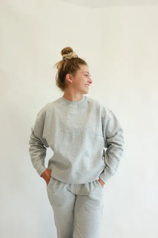 Christa Boyfriend Crewneck | Heather Grey made by RD Style