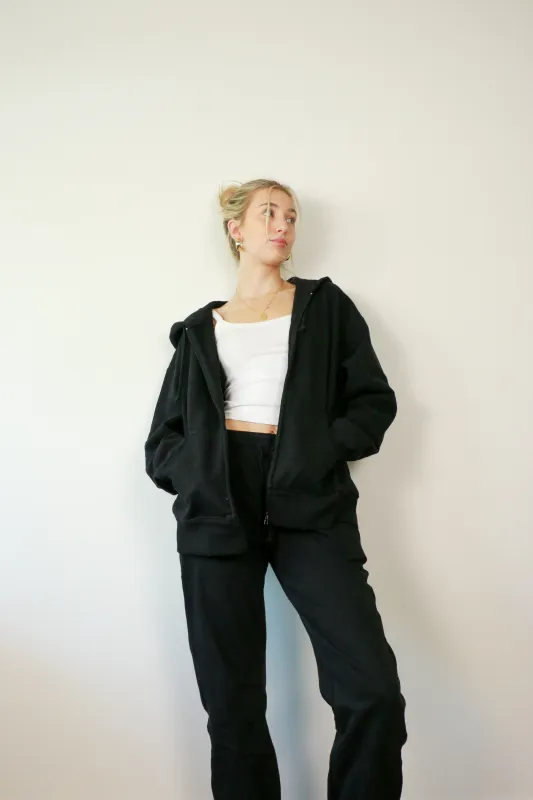 Hollie Boyfriend Zip Up | Black made by RD Style
