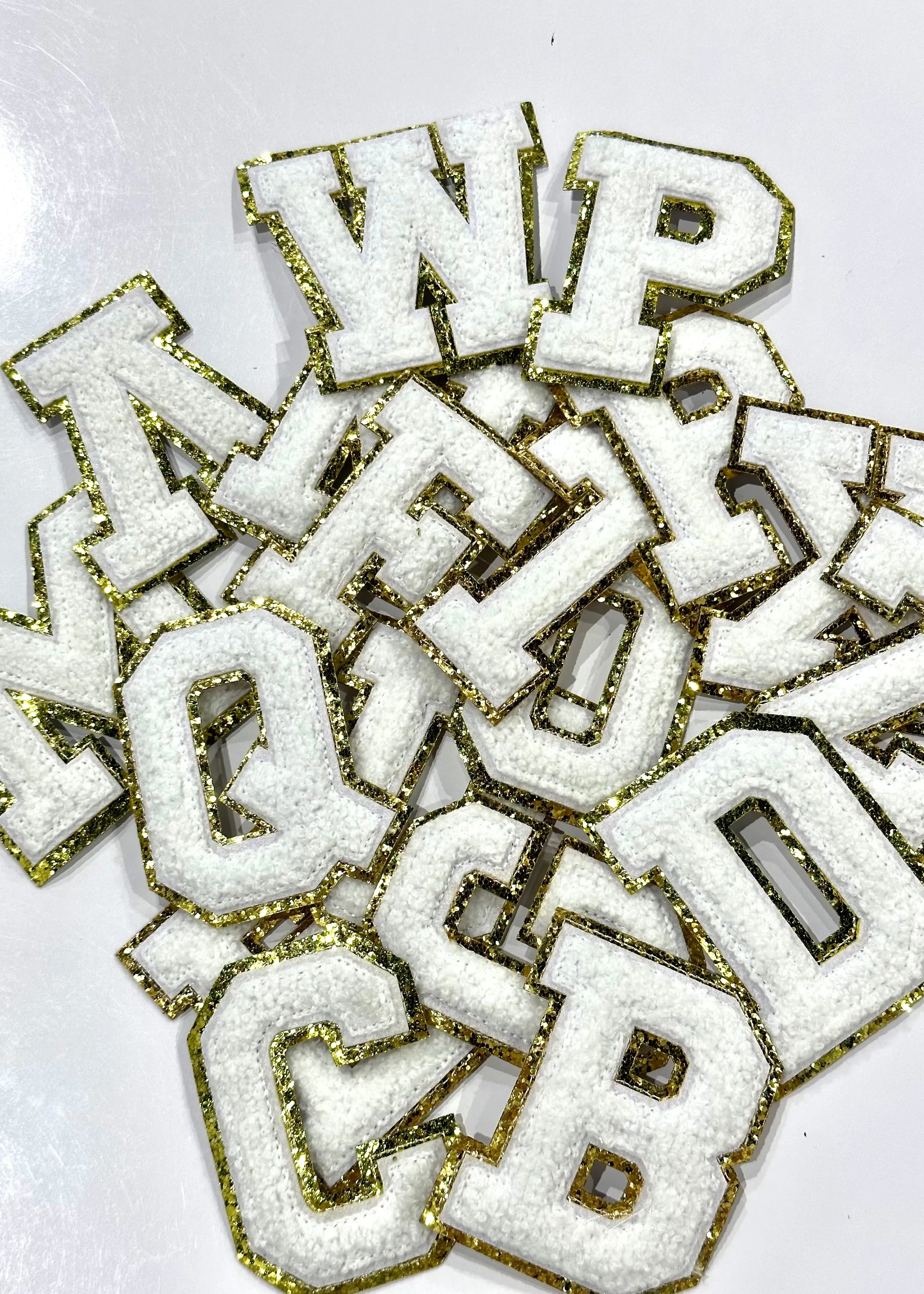 White Letter Patches | Large sold by Bella Chic