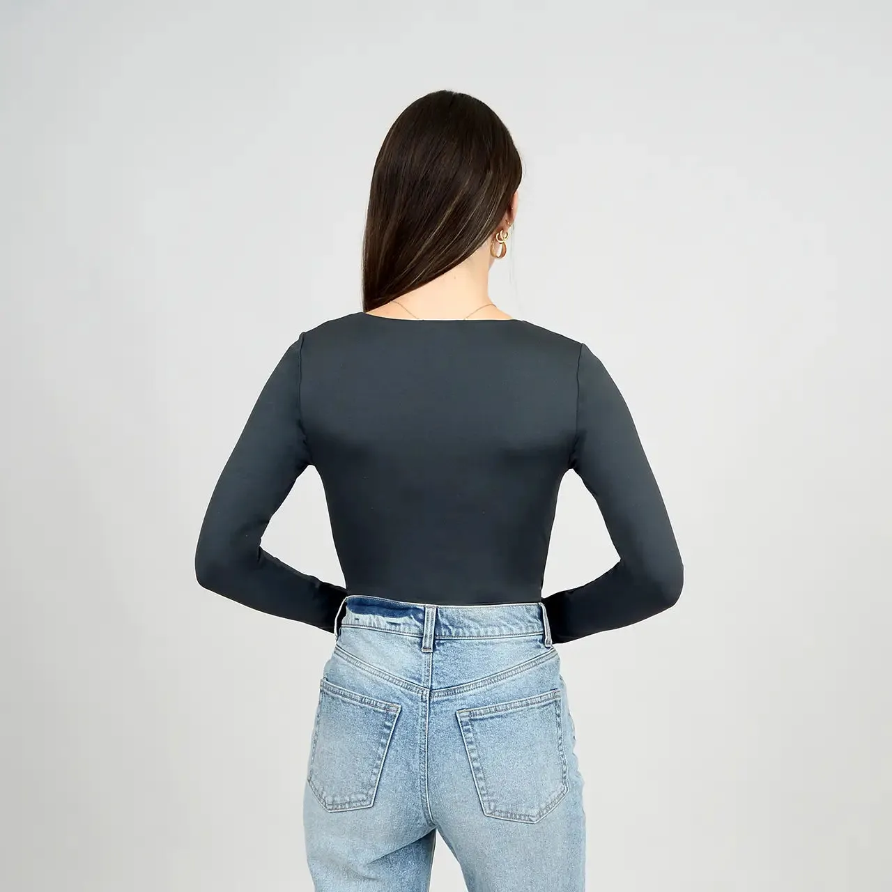 Elodie Wrap Longsleeve Bodysuit | Black sold by Bella Chic product image thumbnail 4