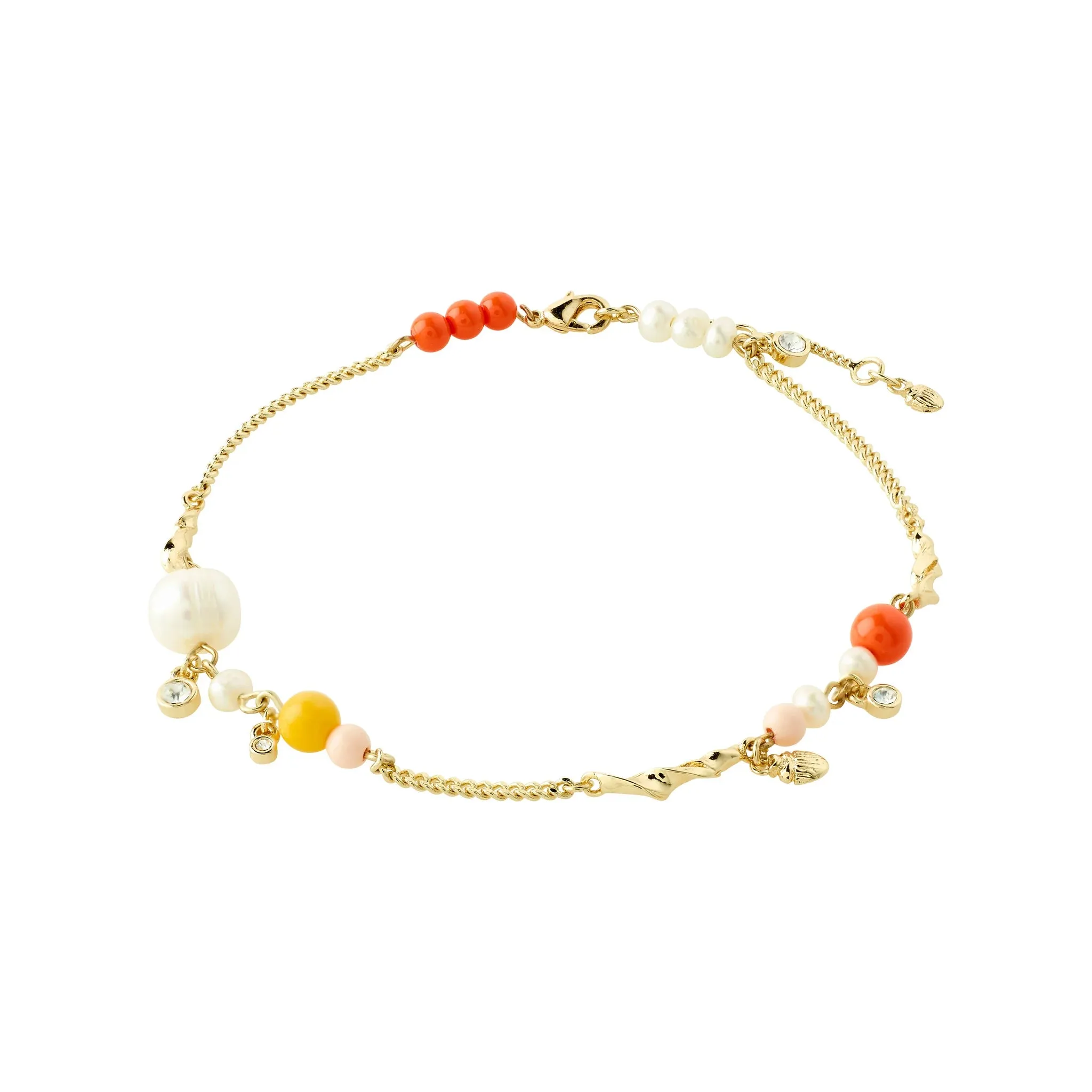 Care Crystal & Freshwater Pearl Ankle Chain | Gold sold by Bella Chic product image thumbnail 2