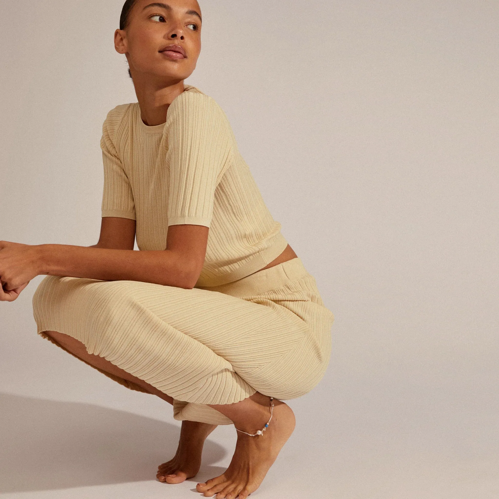 Care Crystal & Freshwater Pearl Ankle Chain | Silver sold by Bella Chic