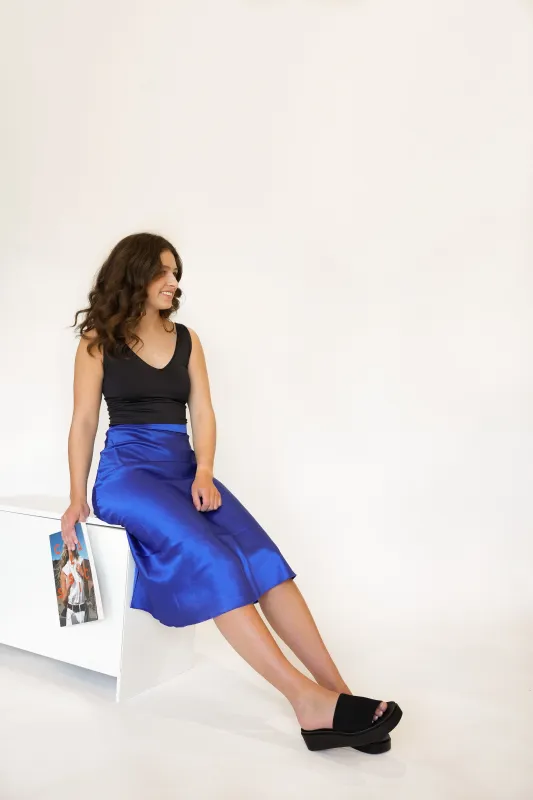 Mele Midi Skirt | Deep Blue made by Dèluc