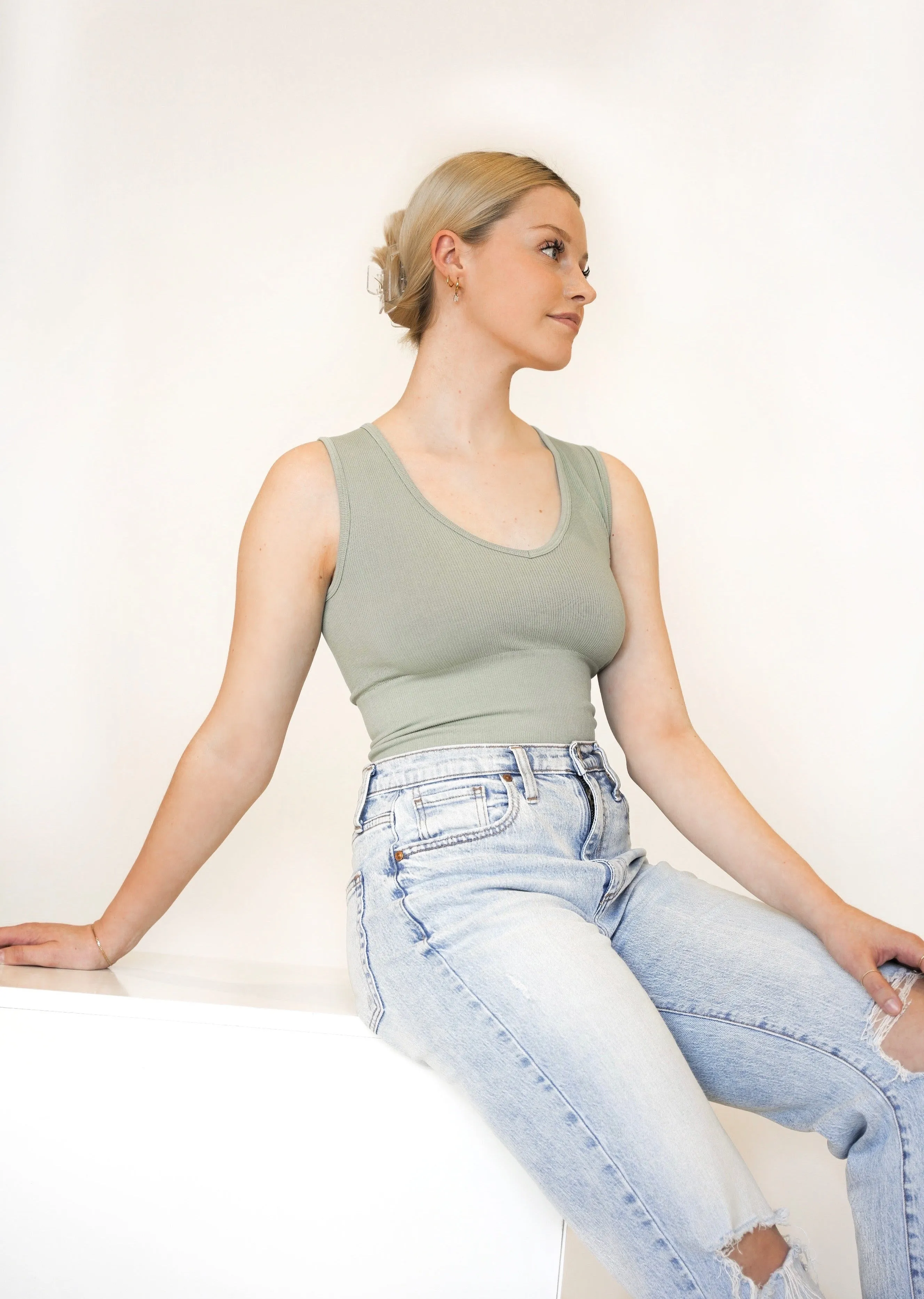 Sylvie Reversible Crew Vneck Top | Lily Pad sold by Bella Chic product image thumbnail 4