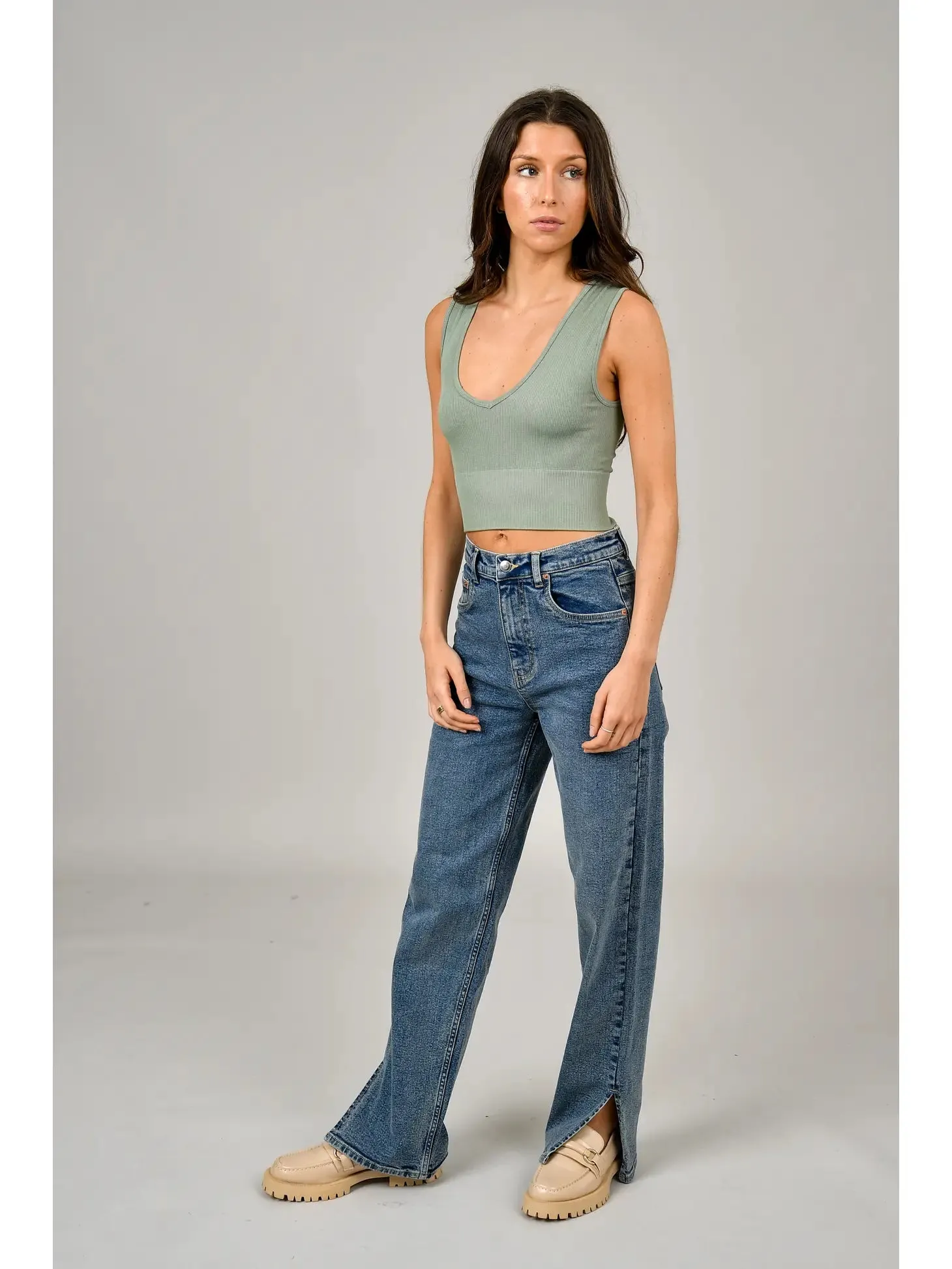 Sylvie Reversible Crew Vneck Top | Lily Pad sold by Bella Chic product image thumbnail 3