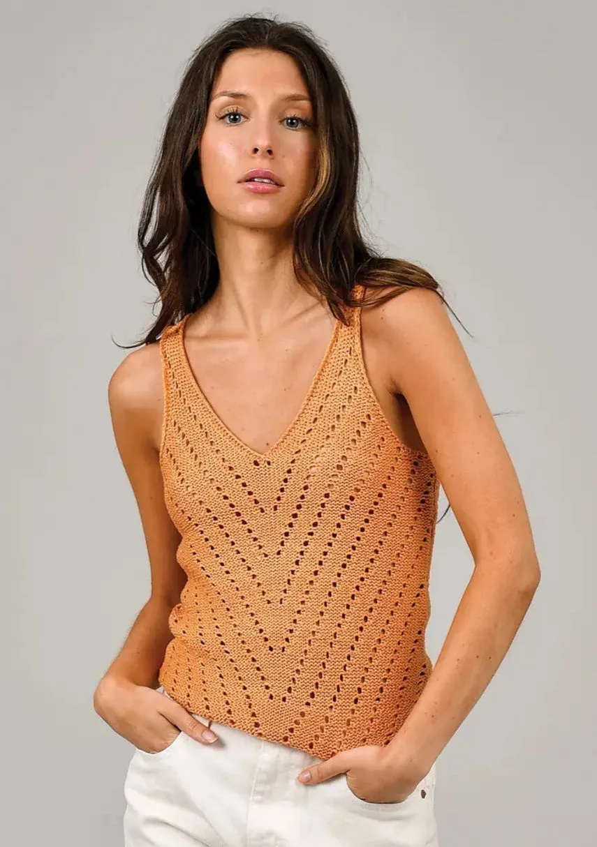 Talia Tank Top | Tangerine sold by Bella Chic