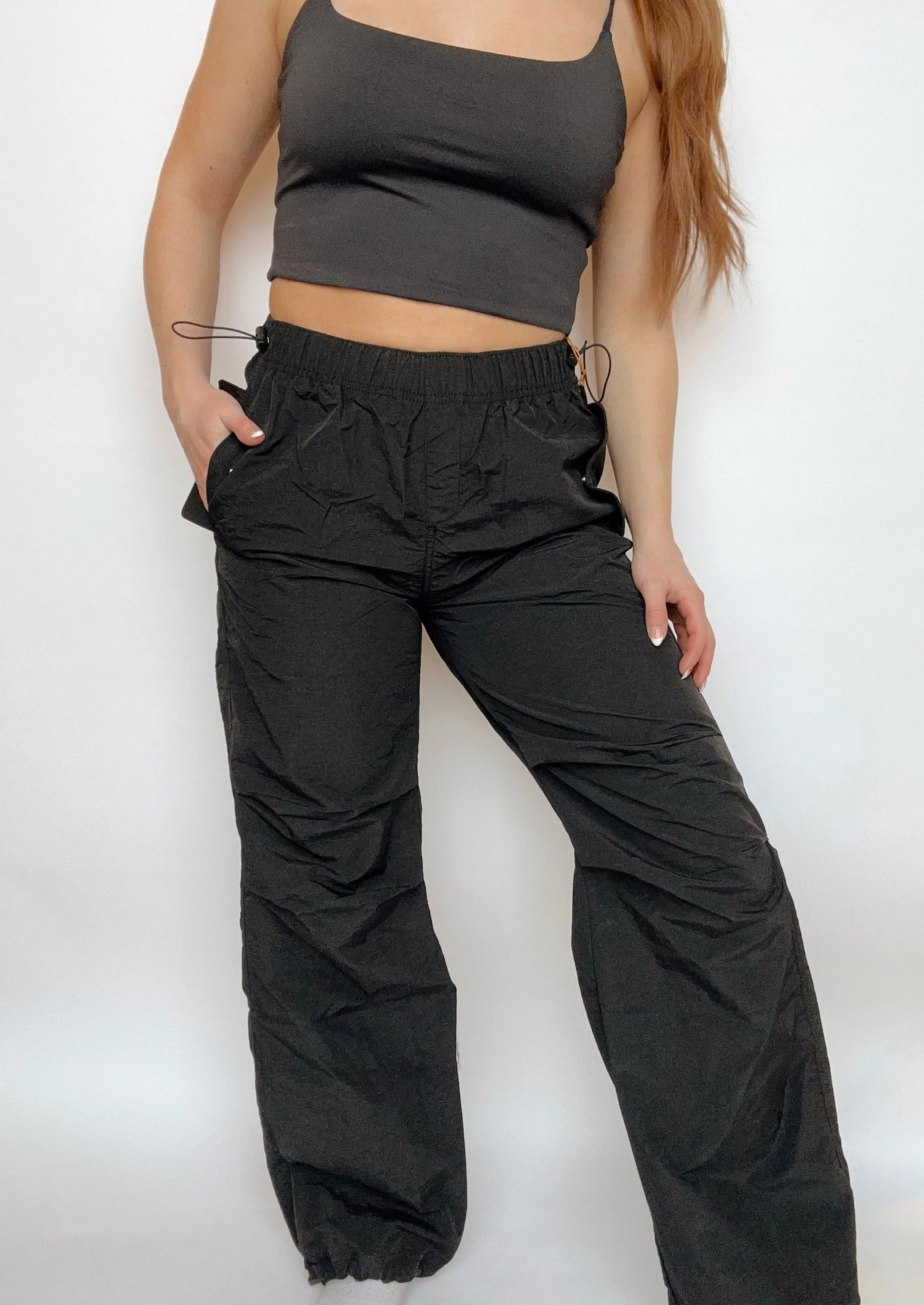 The Tessa Parachute Pant | Black sold by Bella Chic