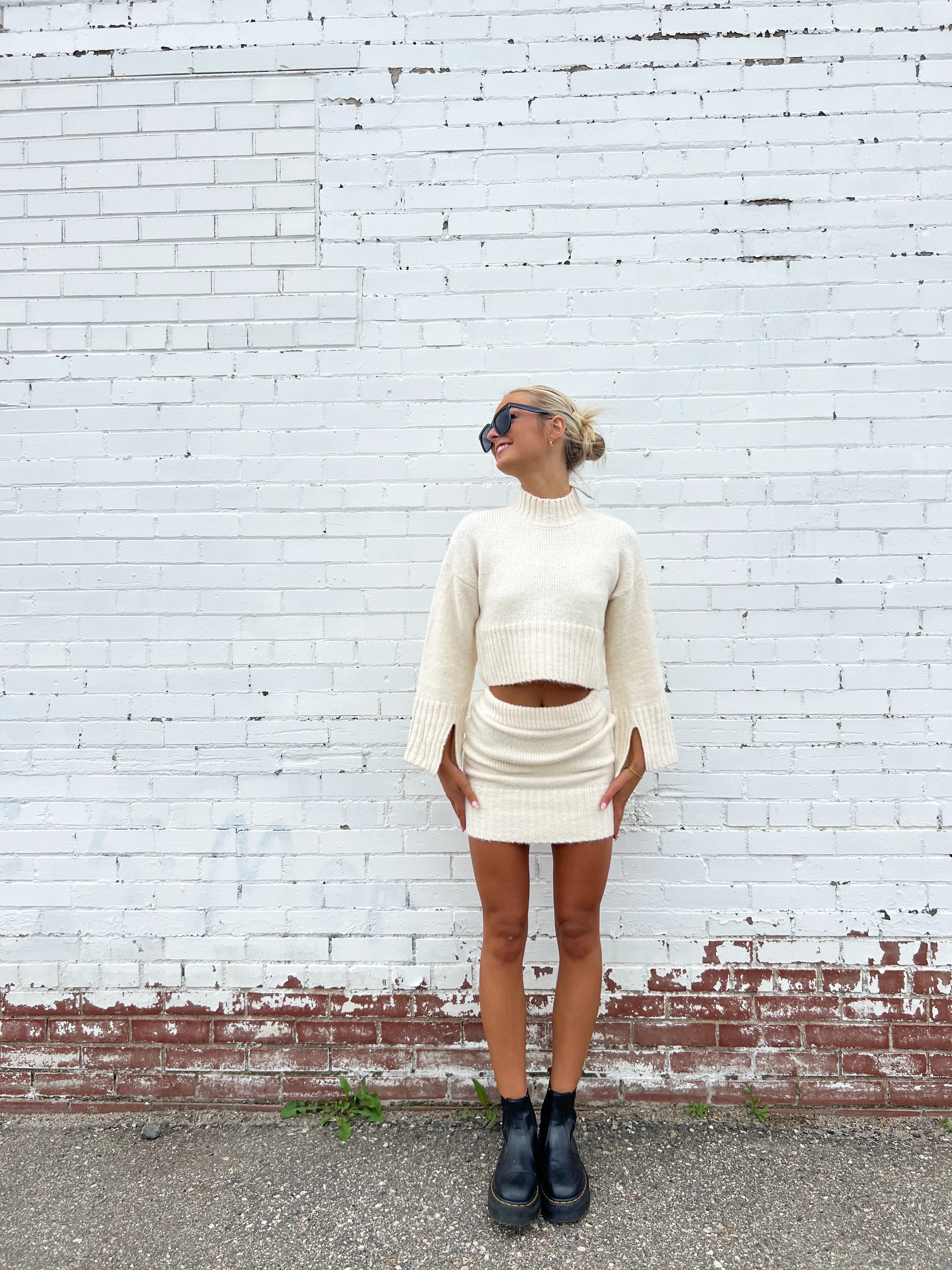 Khloe Knit Skirt | Cream sold by Bella Chic product image thumbnail 4
