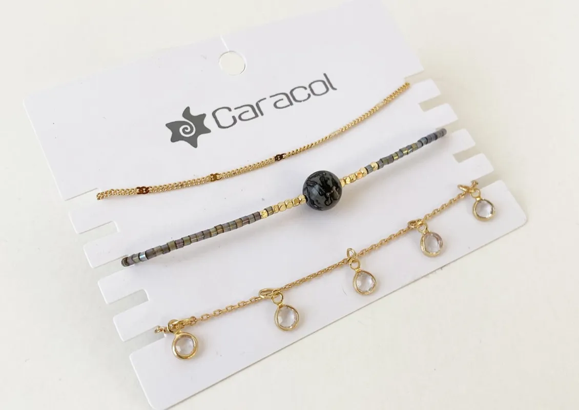 Delicate Bracelet | Grey & Gold made by Bella Chic