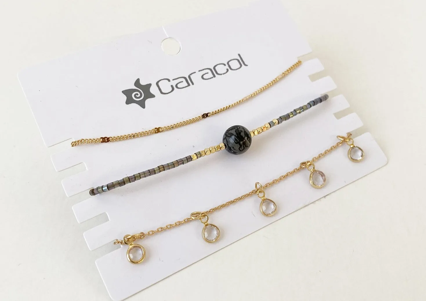 Delicate Bracelet | Grey & Gold sold by Bella Chic