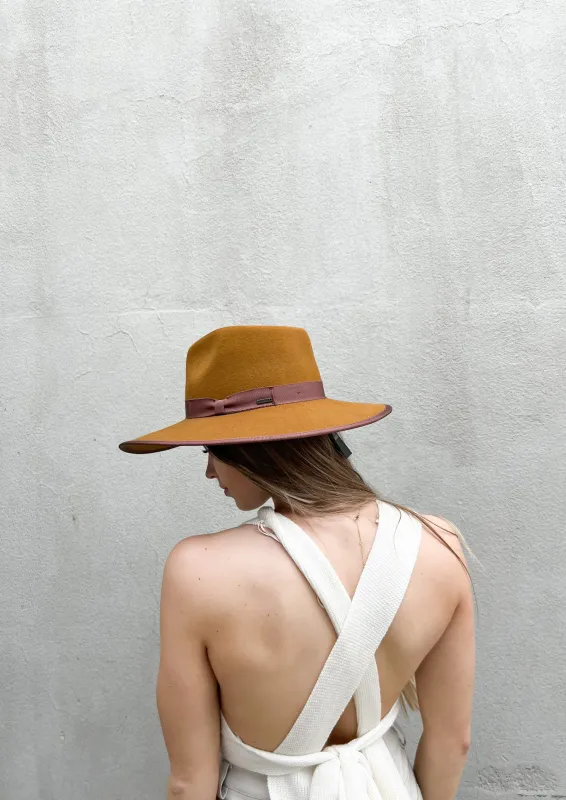 Brixton Jo Rancher Fedora | Brass sold by Bella Chic