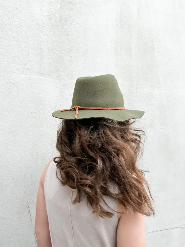Brixton Wesley Fedora | Military Olive sold by Bella Chic