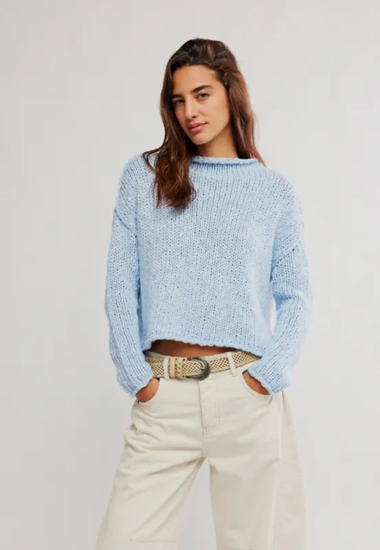 Opal Rollneck Knit Sweater | Cashmere Blue made by Free People