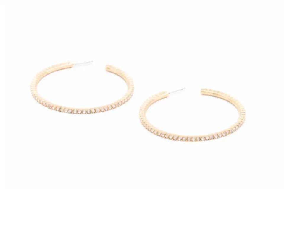 Large Crystal Hoops | Gold sold by Bella Chic