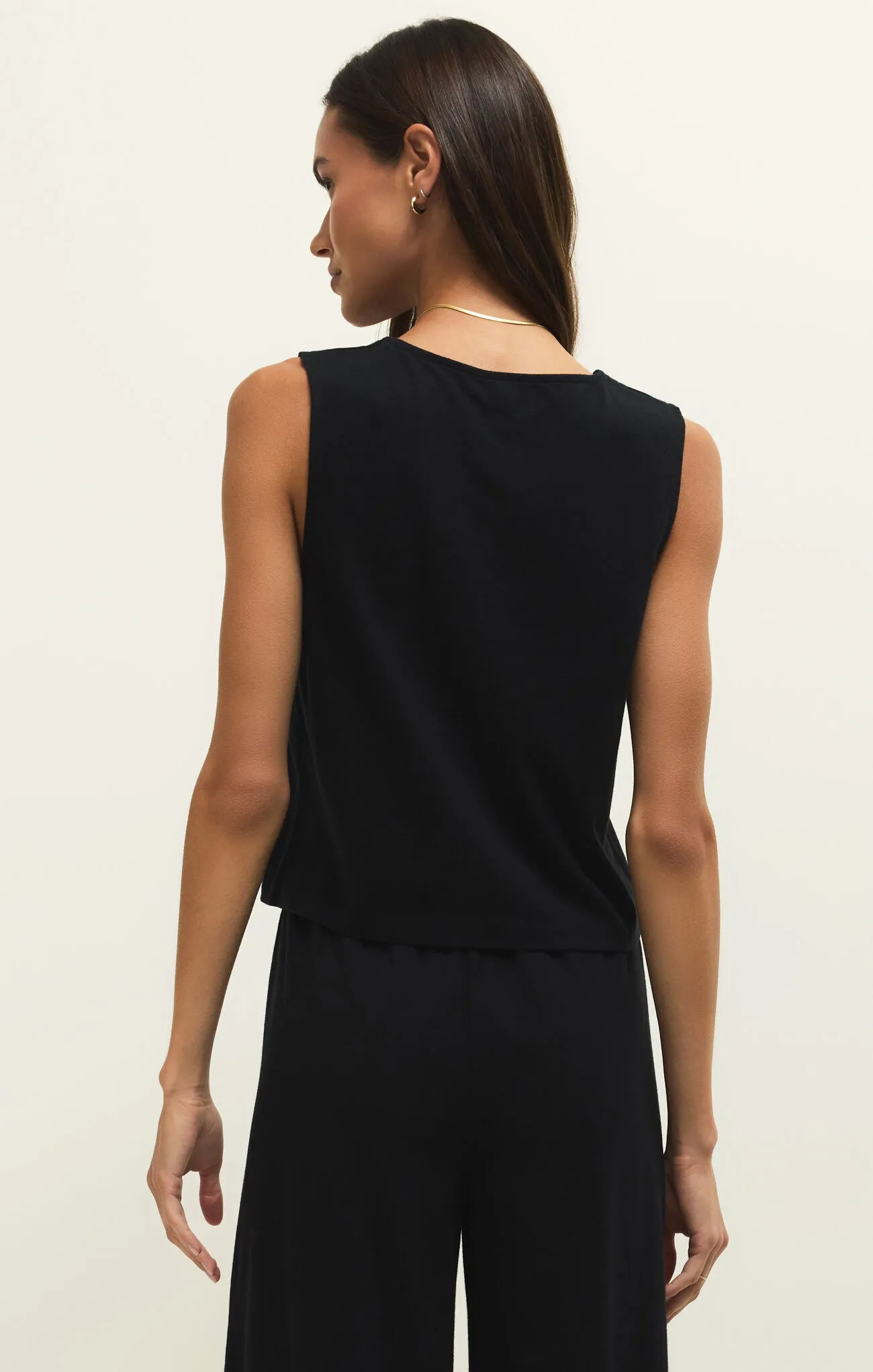 Noelle Jersey Sleeveless Top | True Black sold by Bella Chic product image thumbnail 2