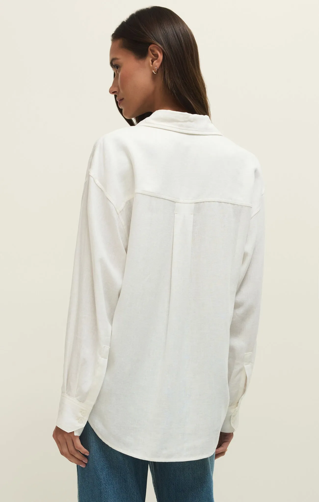 Alfie Linen Button Up Shirt | White sold by Bella Chic product image thumbnail 2