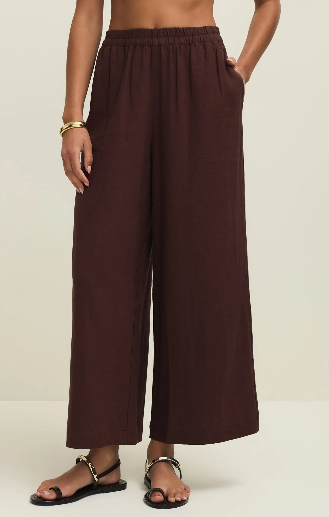 Scout Linen Pant | Chocolate Cherry sold by Bella Chic product image thumbnail 2
