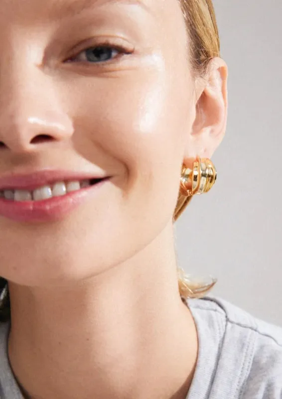 Stay Recycled Hoop Earrings | Gold sold by Bella Chic