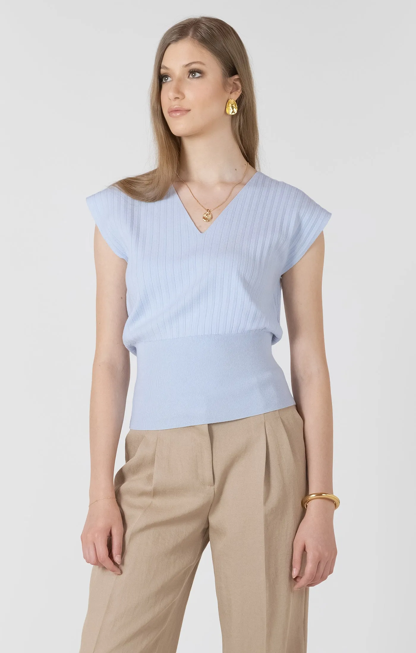 Pleat Lightweight Effect Sweater sold by Bella Chic