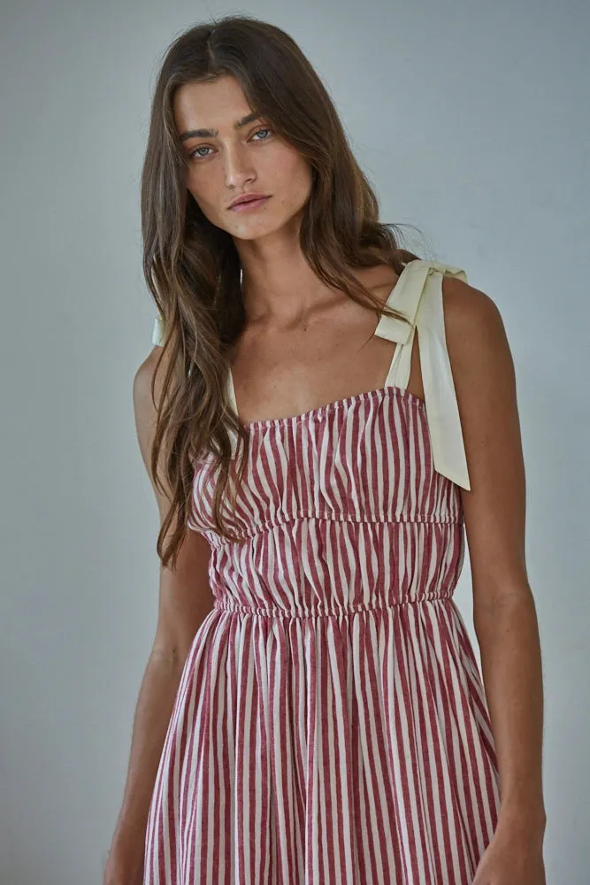 Striped Linen Blend Midi Dress sold by Bella Chic product image thumbnail 3