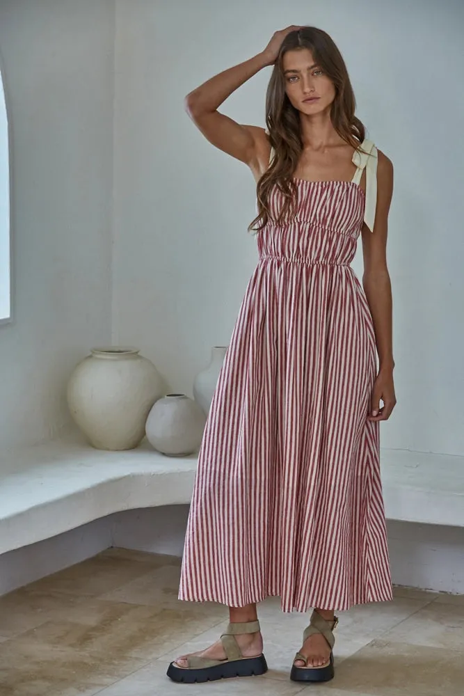 Striped Linen Blend Midi Dress sold by Bella Chic product image thumbnail 4