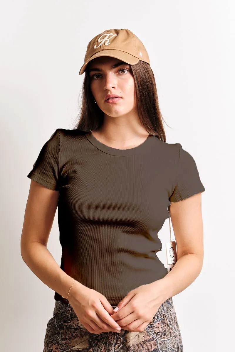 Classic Rib Tee | Washed Charcoal sold by Bella Chic