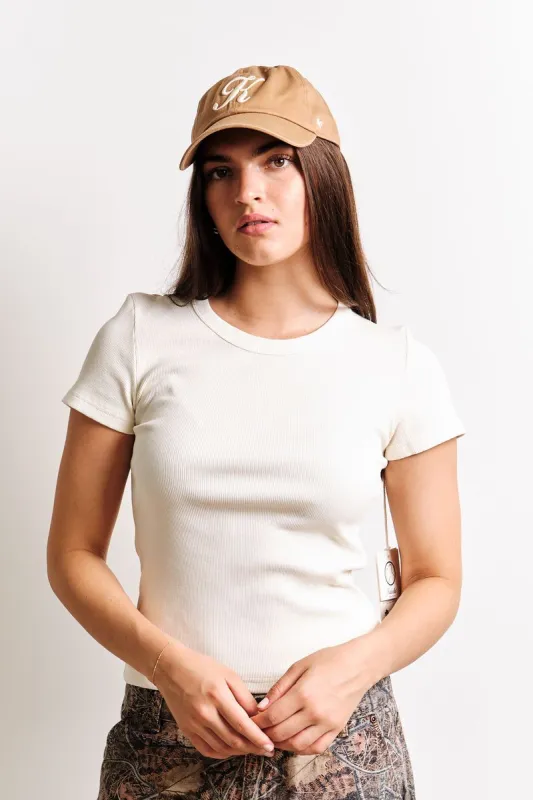 Classic Rib Tee | Ivory White made by Bella Chic