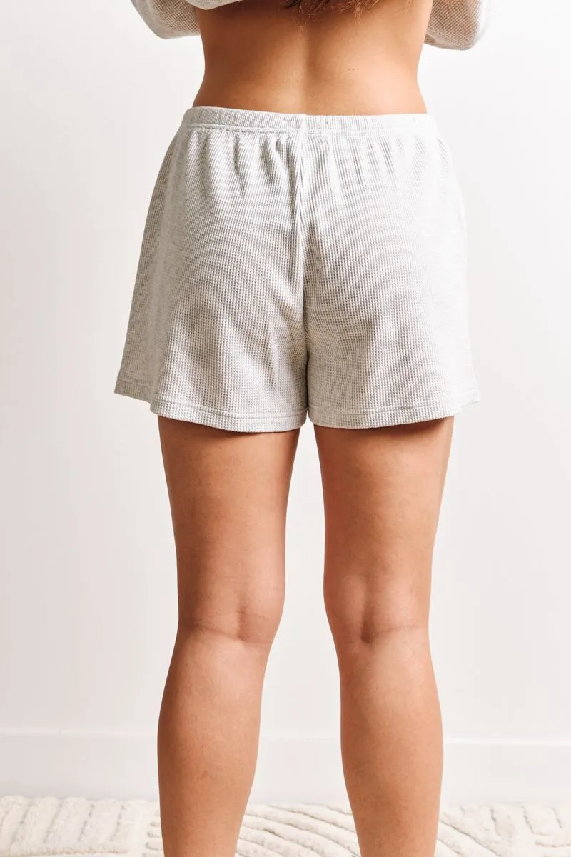Tyla Waffle Shorts | Light Heather Grey sold by Bella Chic product image thumbnail 2