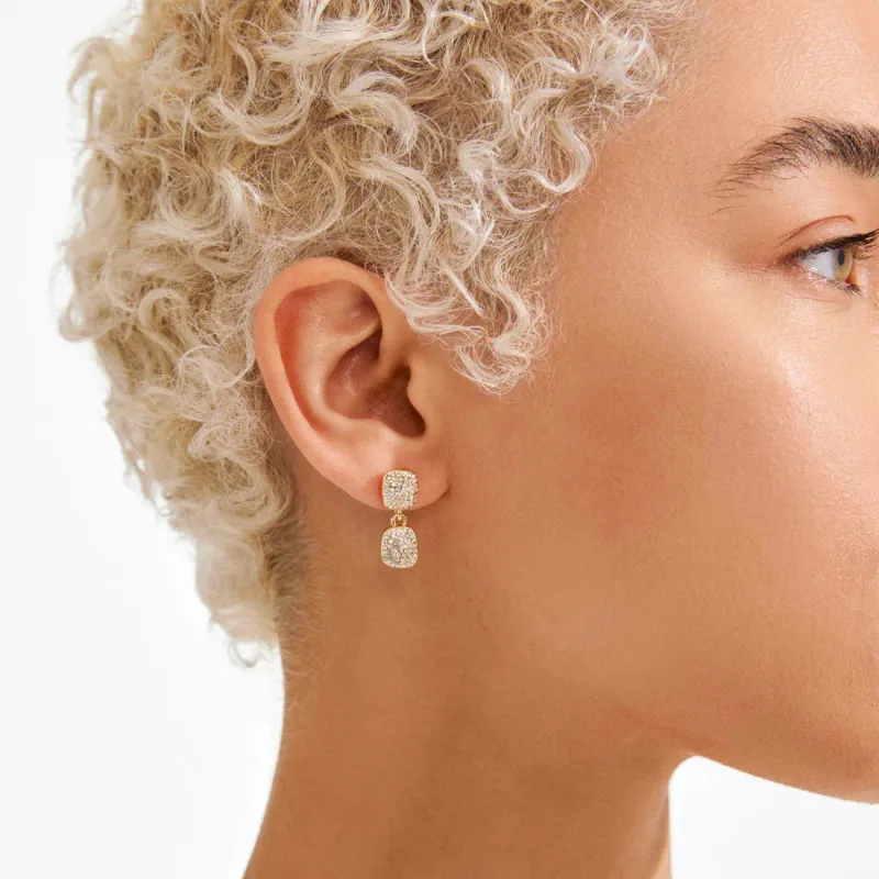 Ember Recycled Crystal Pendant Earrings | Gold made by Pilgrim