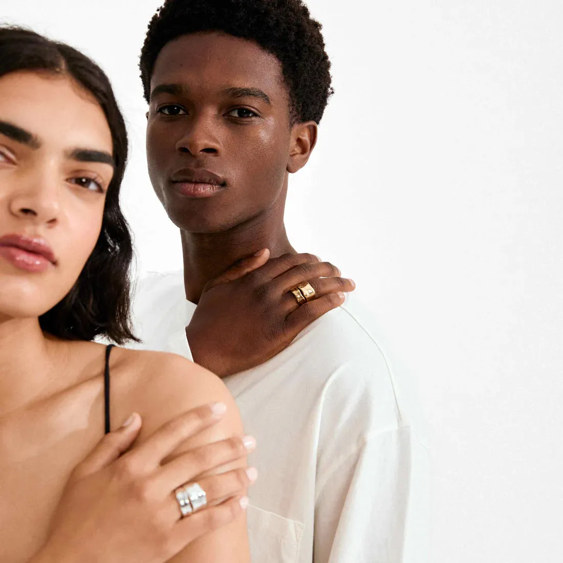 Ember Recycled Chunky 2-in-1 Rings | Silver sold by Bella Chic product image thumbnail 3