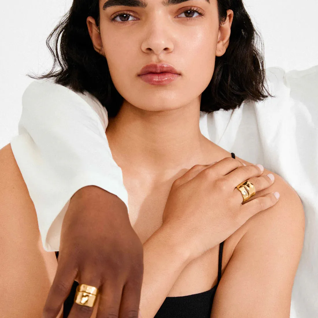 Ember Recycled Chunky 2-in-1 Rings | Gold sold by Bella Chic product image thumbnail 3