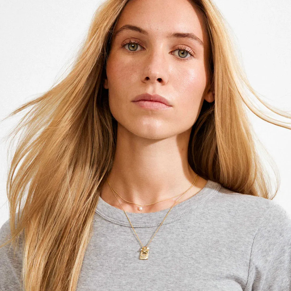 Fire Recycled Crystal Pendant 2-in-1 Necklace | Gold sold by Bella Chic