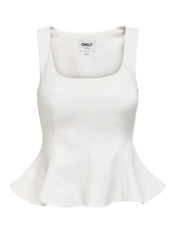 Lorleen Life Strap Peplum Top | Cloud Dancer made by Only