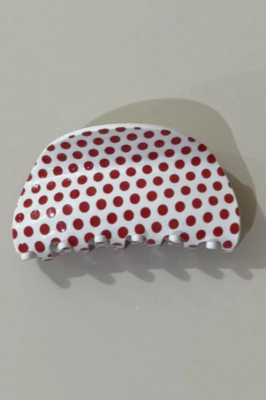 Jumbo Polka Dot Claw Clip | Red made by Bella Chic