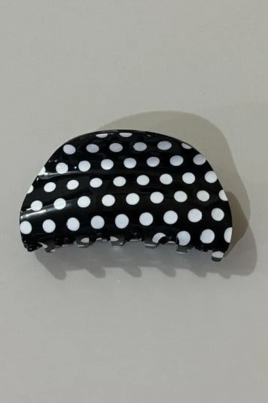 Jumbo Polka Dot Claw Clip | Black made by Bella Chic