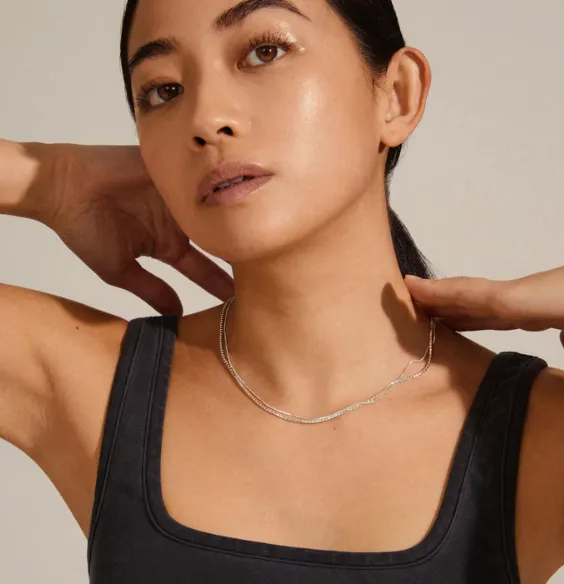 Mille Crystal Layered 2-in-1 Necklace | Silver sold by Bella Chic product image thumbnail 3